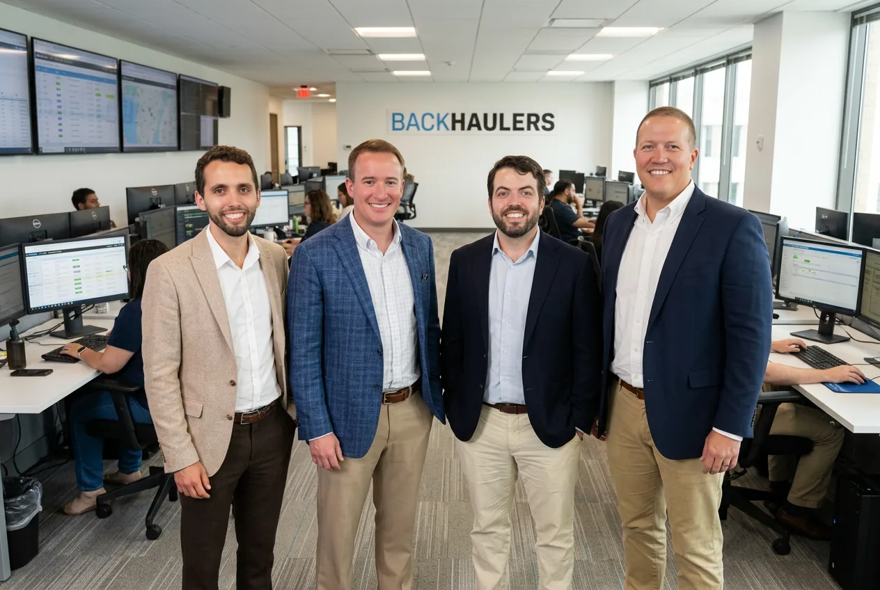 The Backhaulers operations floor with the team working live freight